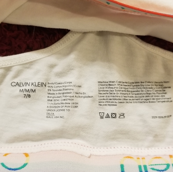 Calvin Klein Girl's Rainbow Logo Racerback Bralette - Picture 5 of 6